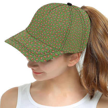American Football on Green Design Snapback Cap