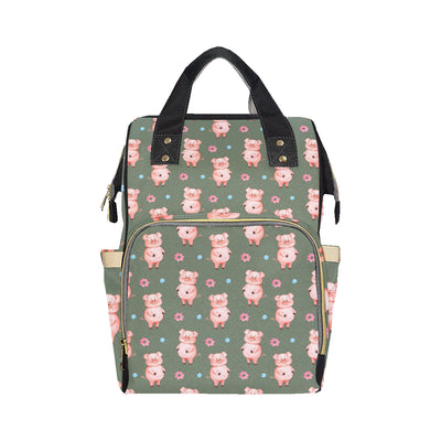 Pig Pattern Print Design 03 Diaper Bag Backpack