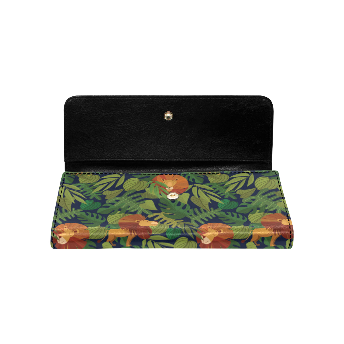 Lion Jungle Pattern Print Design 05 Women's Trifold Wallet