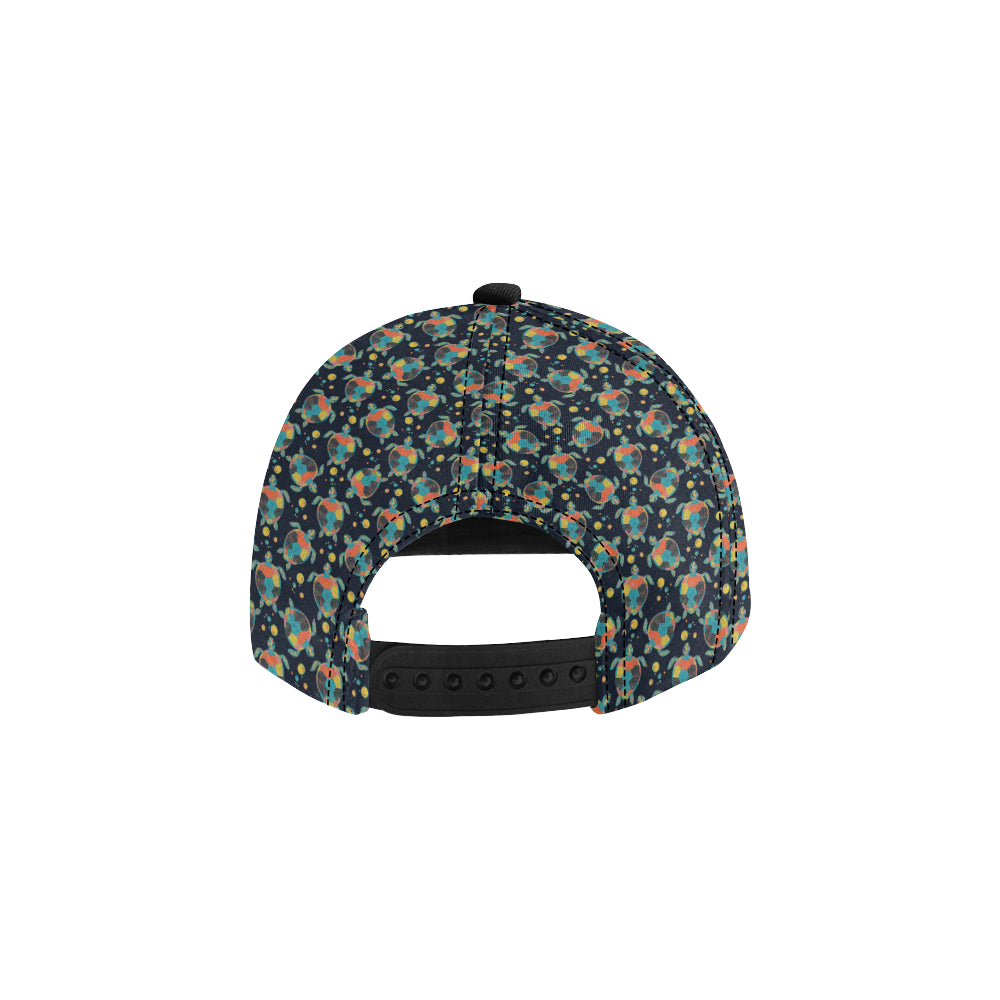 Sea Turtle Colorful with bubble Print Snapback Cap