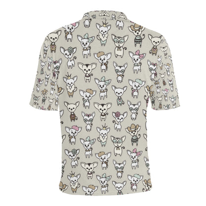 Chihuahua Pattern Print Design 02 Men Polo Shirt