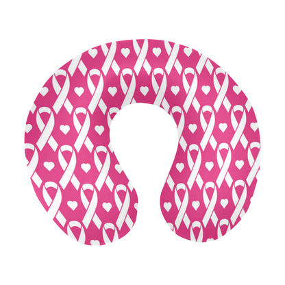 Breast cancer Pattern Print Design 05 U-Shaped Travel Neck Pillow