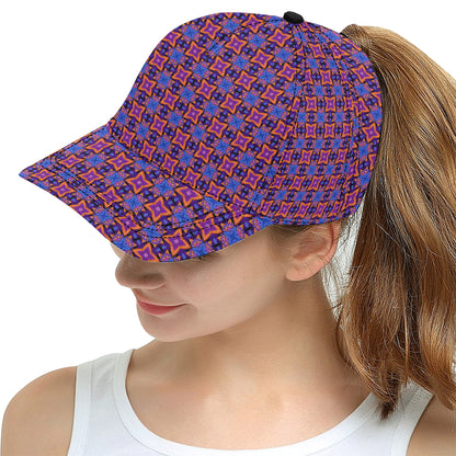 kaleidoscope Purple Orange Print Design Snapback Cap