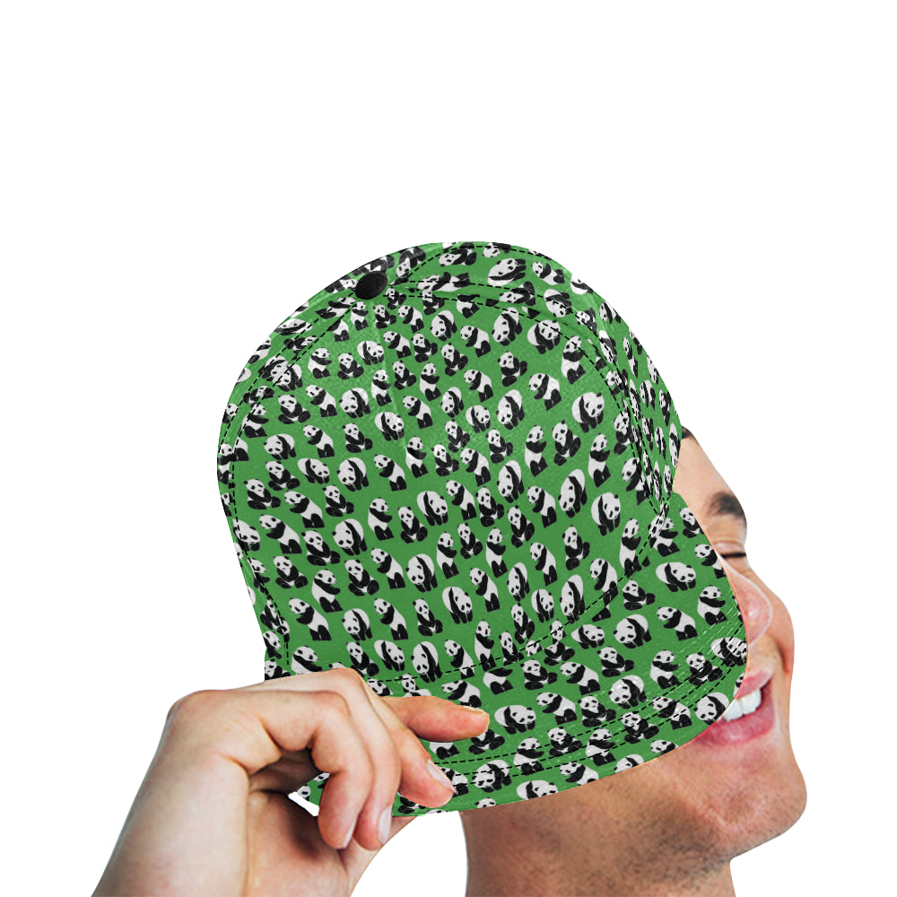 Panda Bear Pattern Themed Print Snapback Cap
