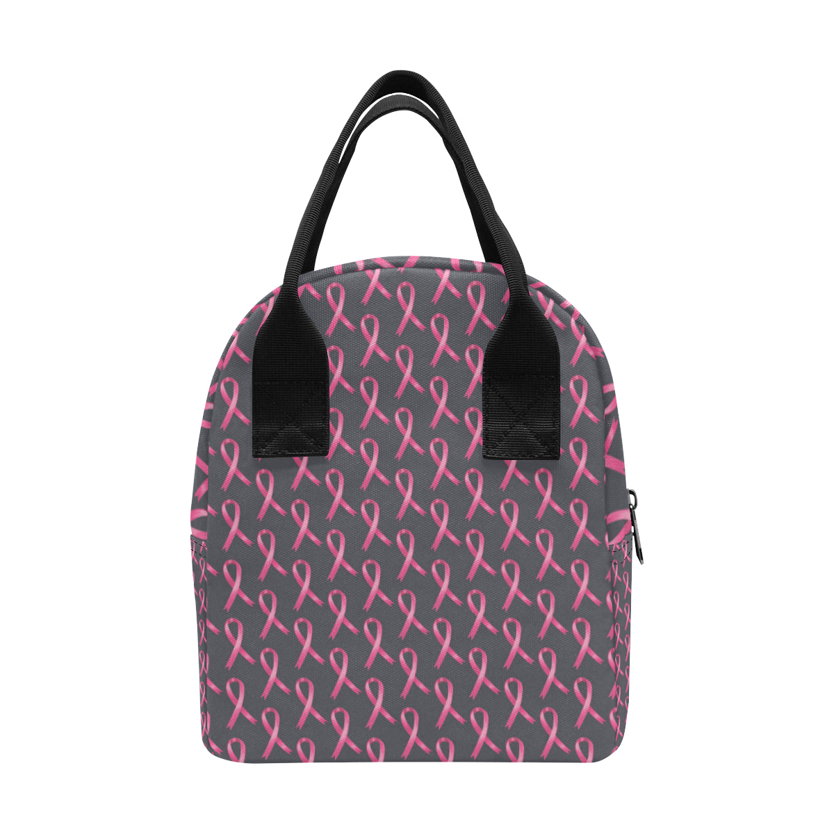 Breast Cancer Awareness Pattern Insulated Lunch Bag