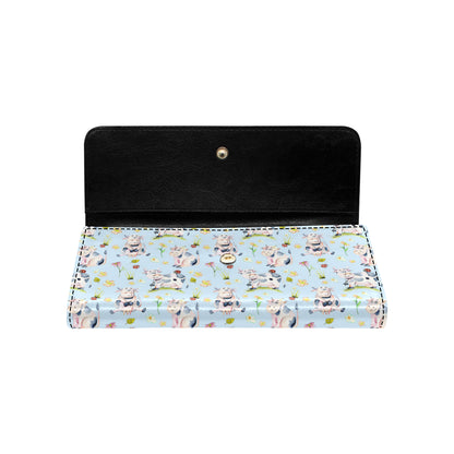 Cow Happy Pattern Print Design 05 Women's Trifold Wallet