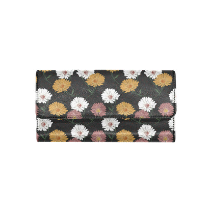 Daisy Pattern Print Design DS04 Women's Trifold Wallet