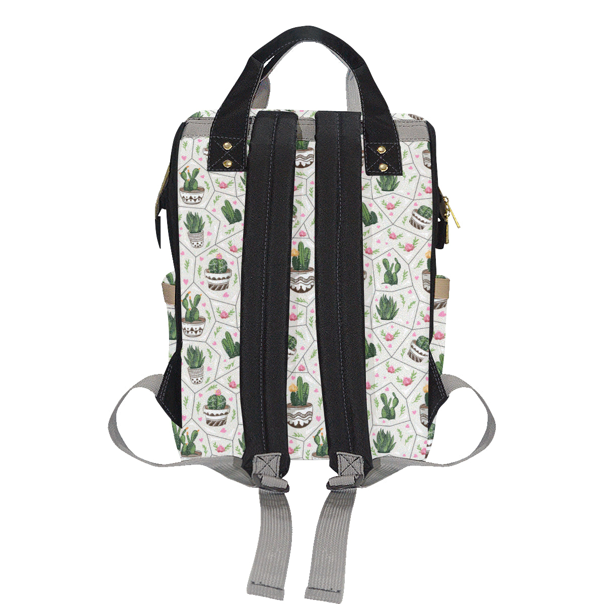 Cactus Pattern Print Design 04 Diaper Bag Backpack