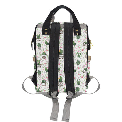 Cactus Pattern Print Design 04 Diaper Bag Backpack
