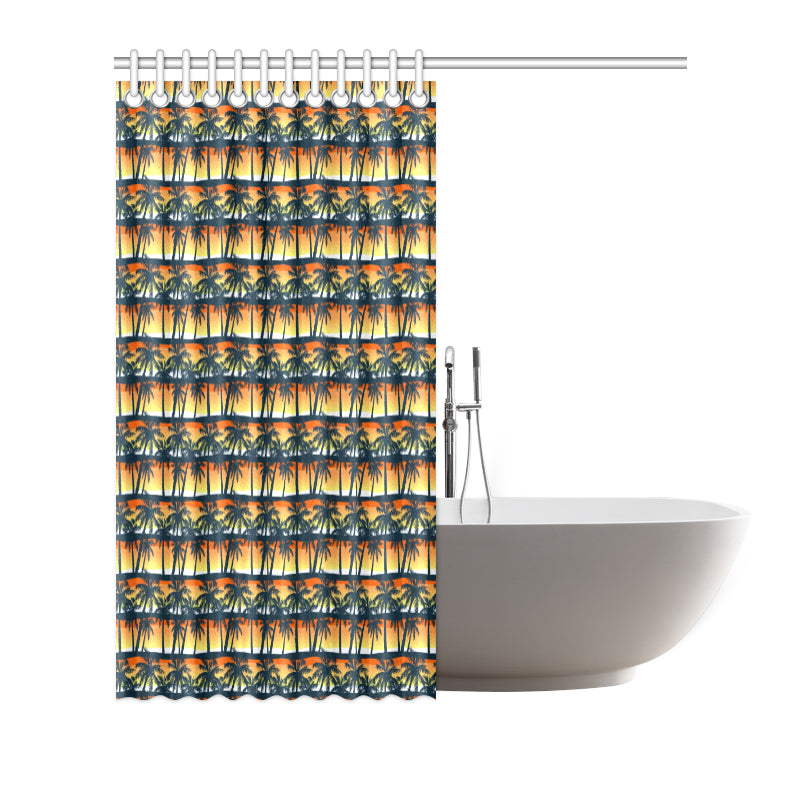Palm Tree Sunset Design Print Shower Curtain