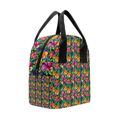 Tropical Folower Colorful Print Insulated Lunch Bag
