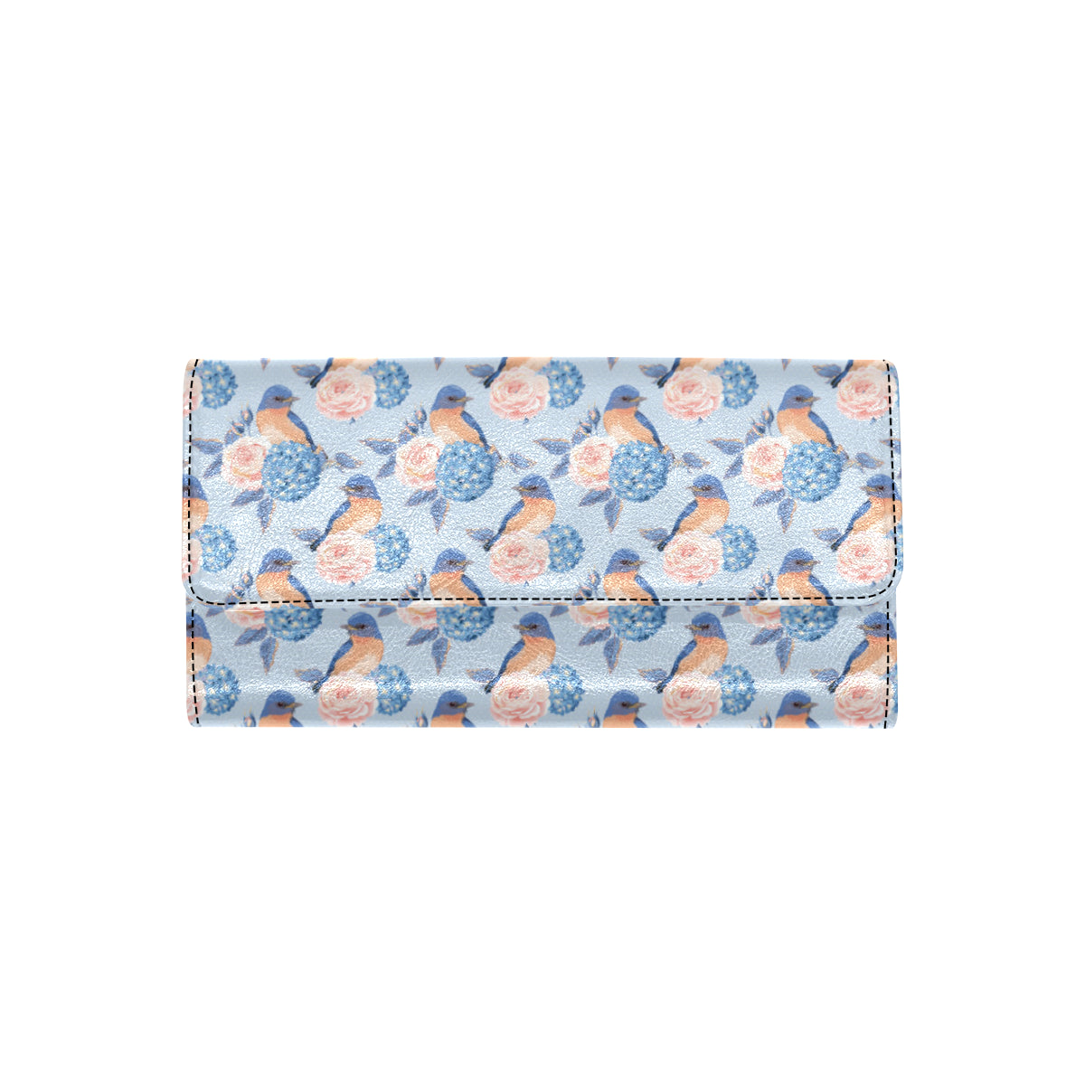 Bluebird Pattern Print Design 01 Women's Trifold Wallet