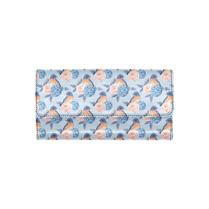 Bluebird Pattern Print Design 01 Women's Trifold Wallet