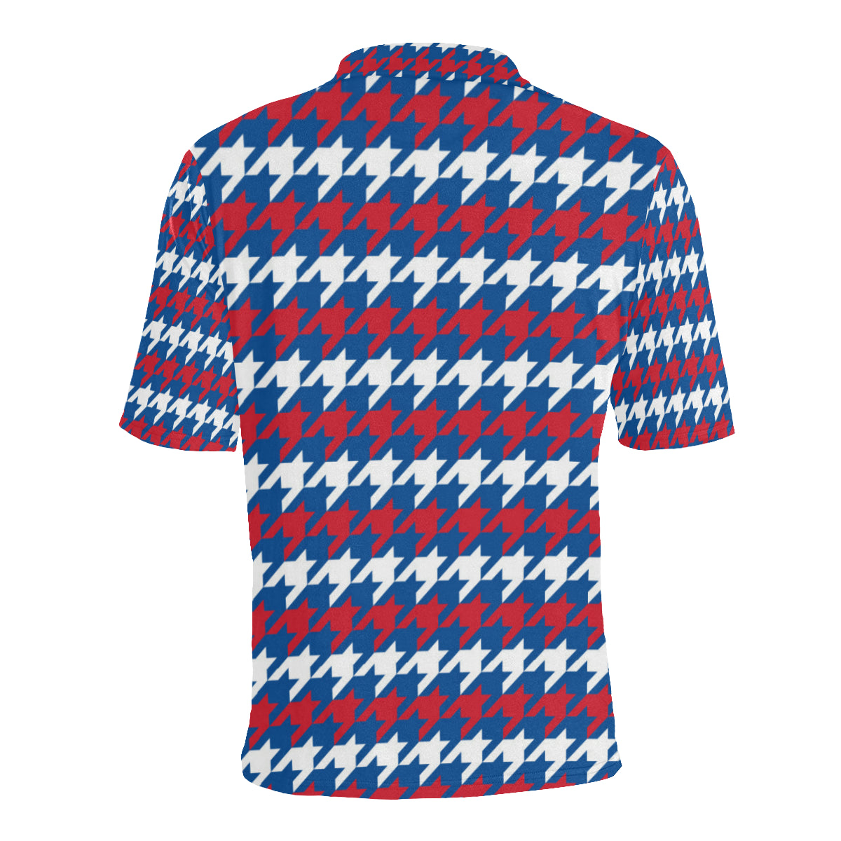 Patriotic Houndstooth Pattern Print Design A02 Men Polo Shirt