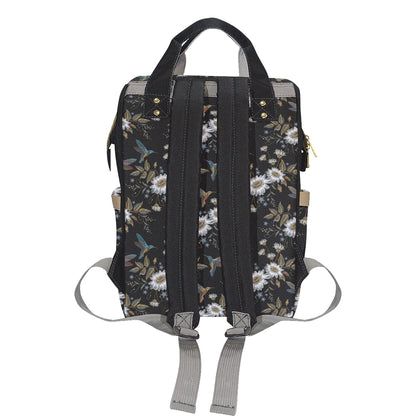 Hummingbird with Embroidery Themed Print Diaper Bag Backpack