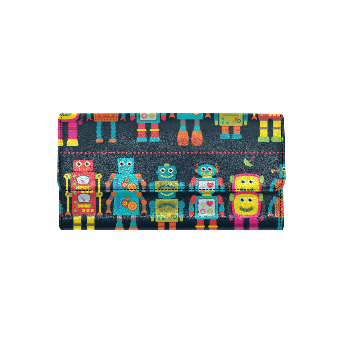 Robot Pattern Print Design A01 Women's Trifold Wallet