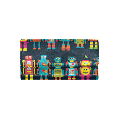 Robot Pattern Print Design A01 Women's Trifold Wallet