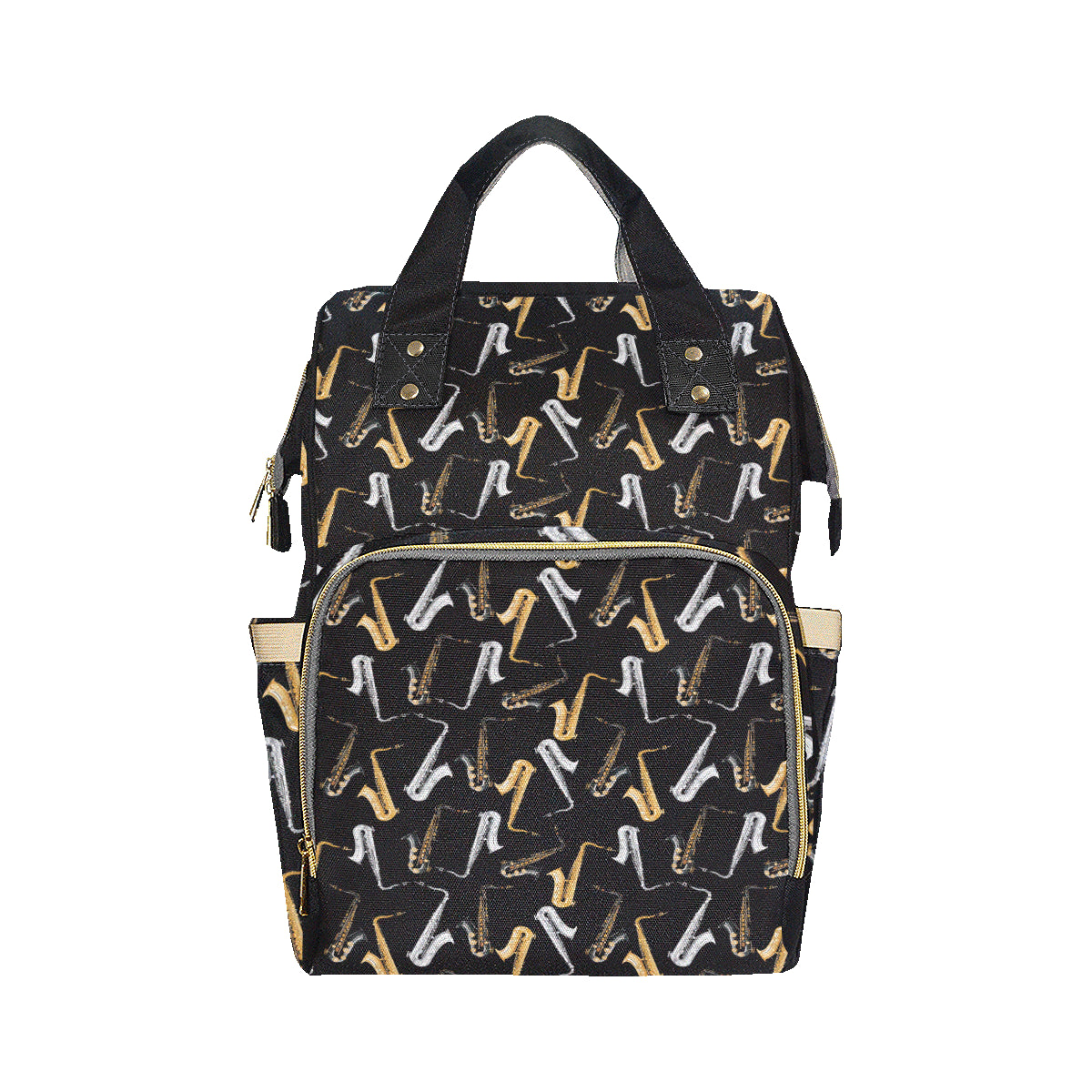 Saxophone Pattern Print Design 01 Diaper Bag Backpack