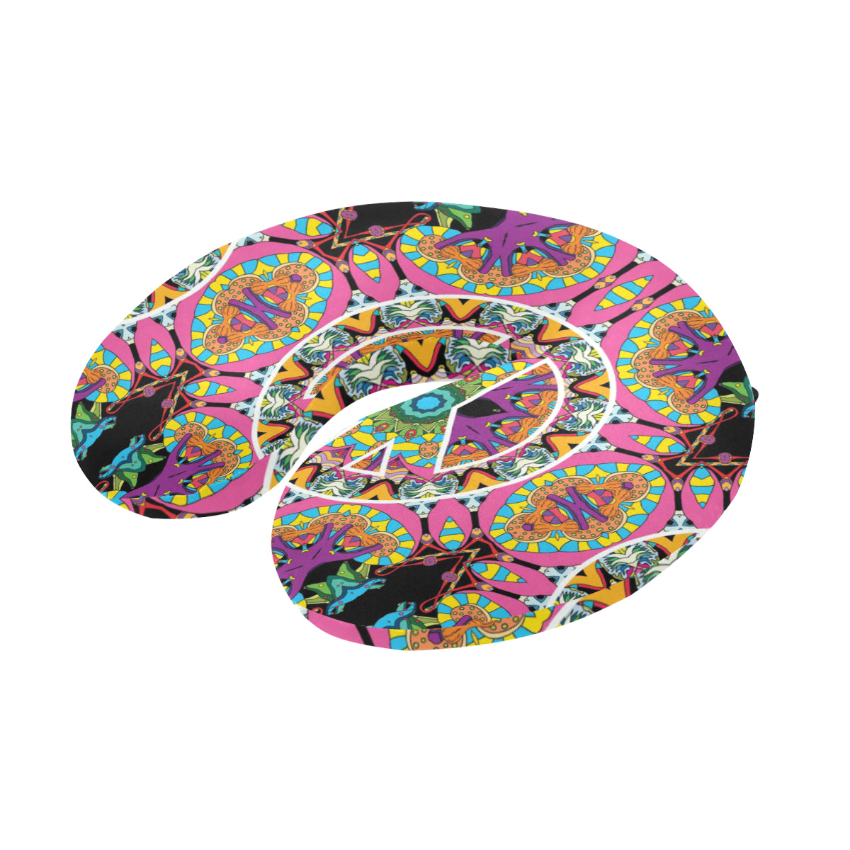Peace Sign Pattern Print Design A03 U-Shaped Travel Neck Pillow