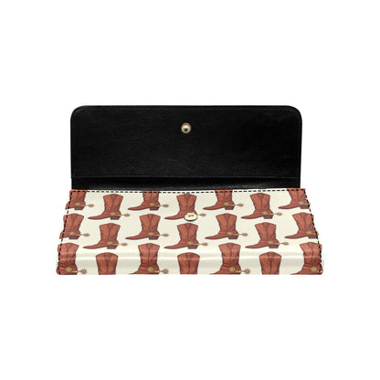 Cowboy Pattern Print Design 06 Women's Trifold Wallet
