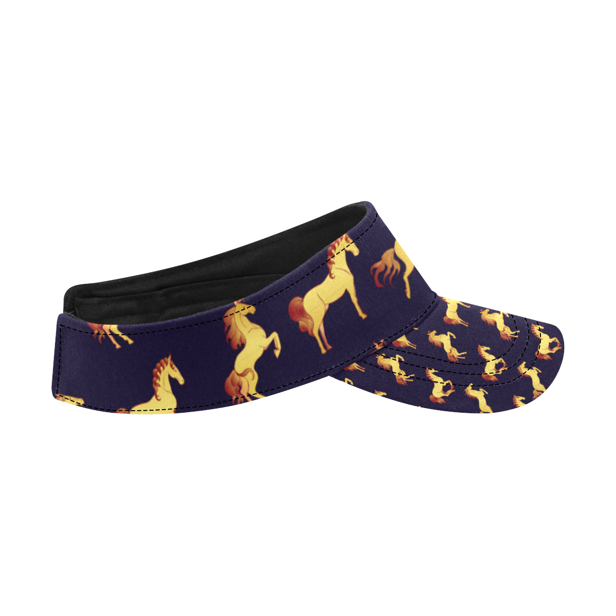 Gold Horse Pattern Unisex Sun Visor