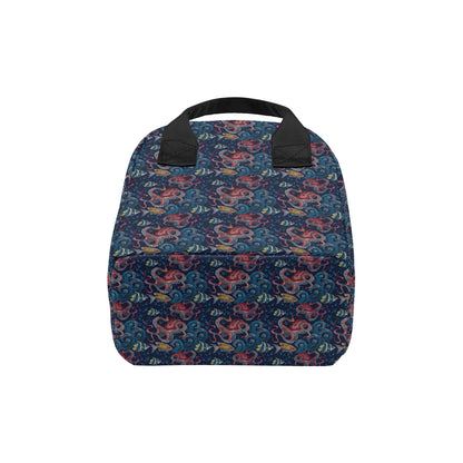 Octopus Deep Sea Print Themed Insulated Lunch Bag