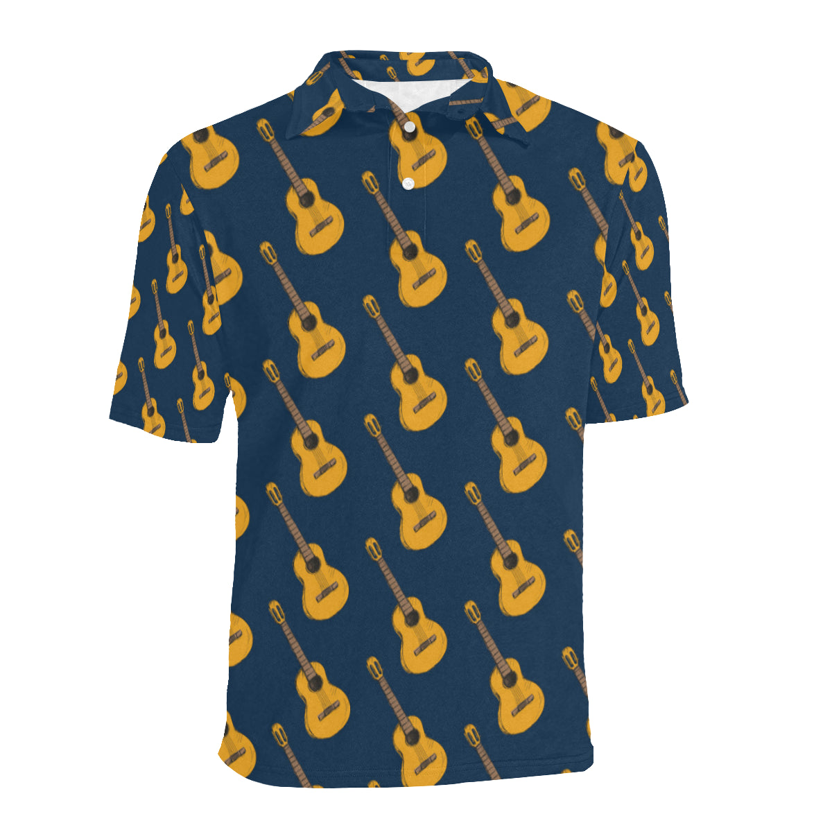 Acoustic Guitar Pattern Print Design 04 Men Polo Shirt
