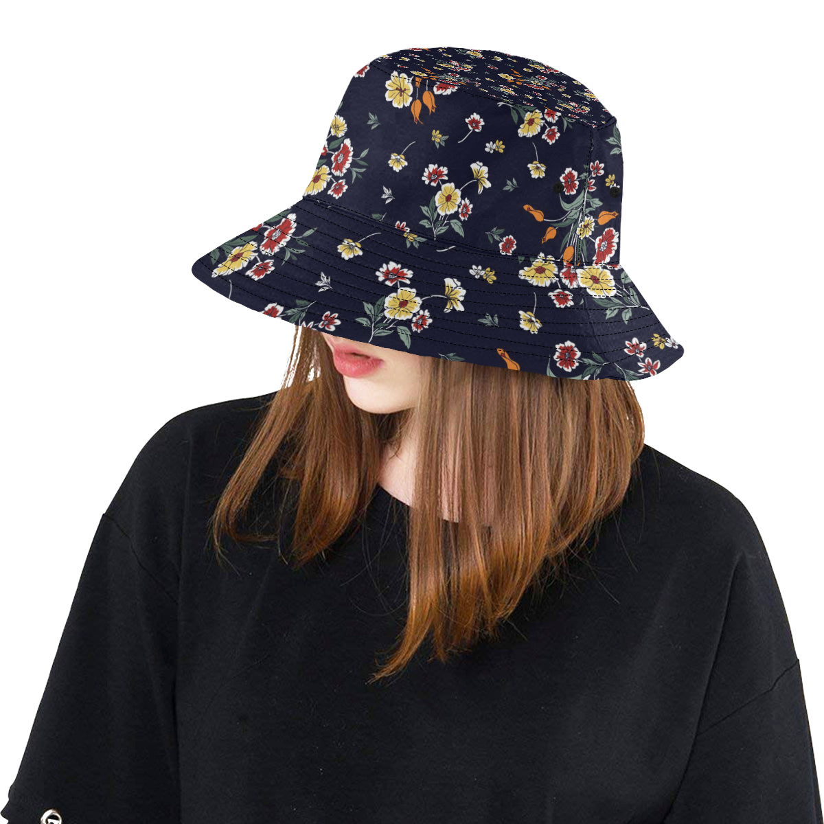 Summer Floral Pattern Print Design SF01 Unisex Bucket Hat