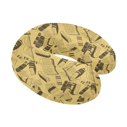 Book Pattern Print Design 02 U-Shaped Travel Neck Pillow