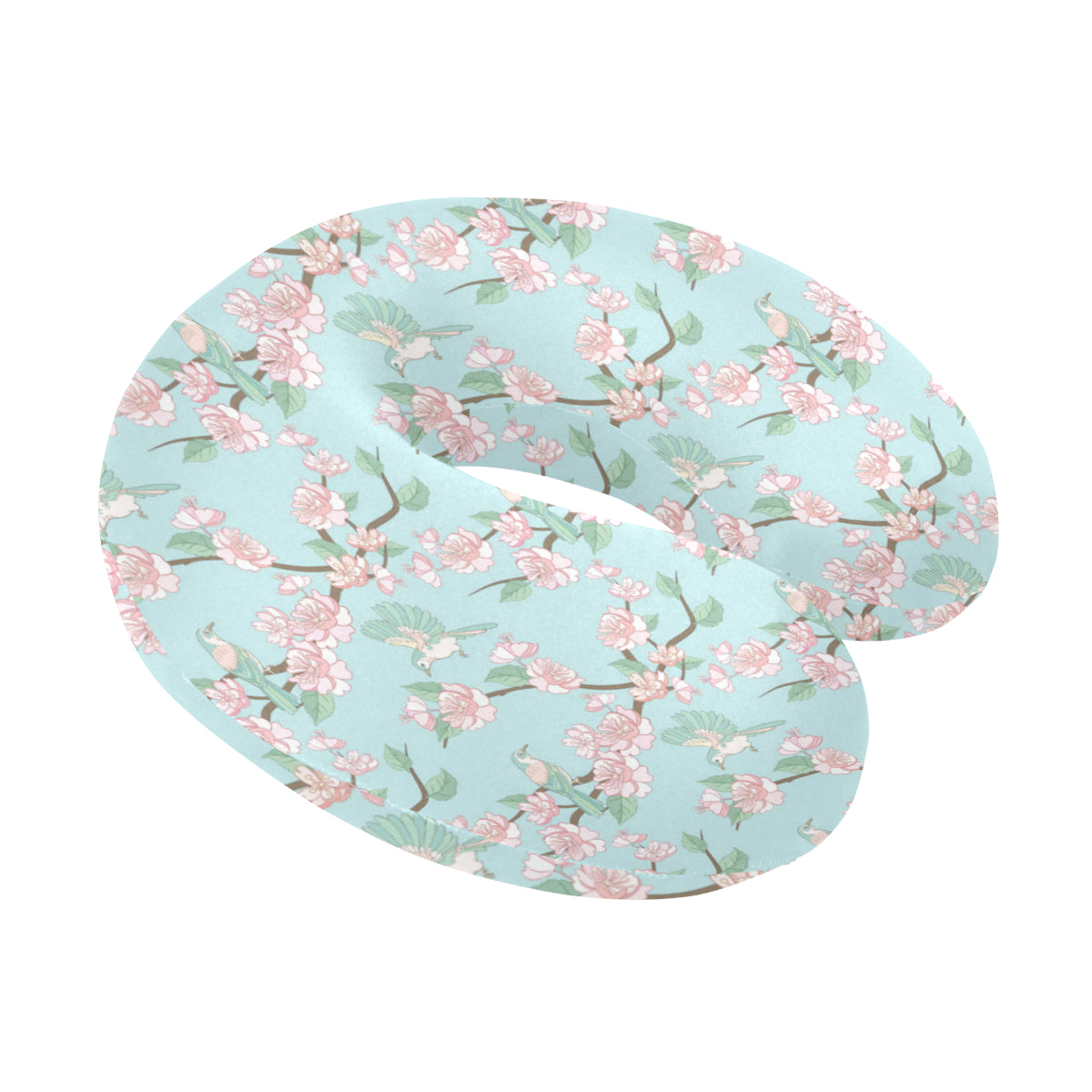 Cherry Blossom Pattern Print Design 02 U-Shaped Travel Neck Pillow
