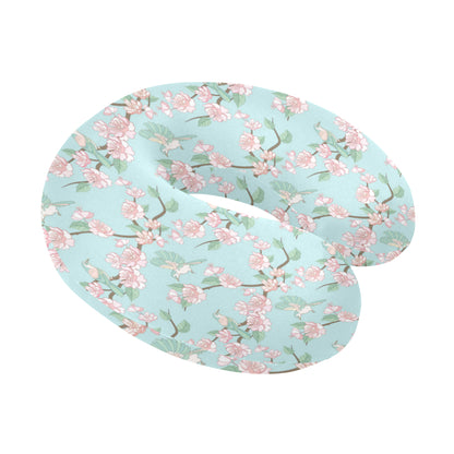 Cherry Blossom Pattern Print Design 02 U-Shaped Travel Neck Pillow