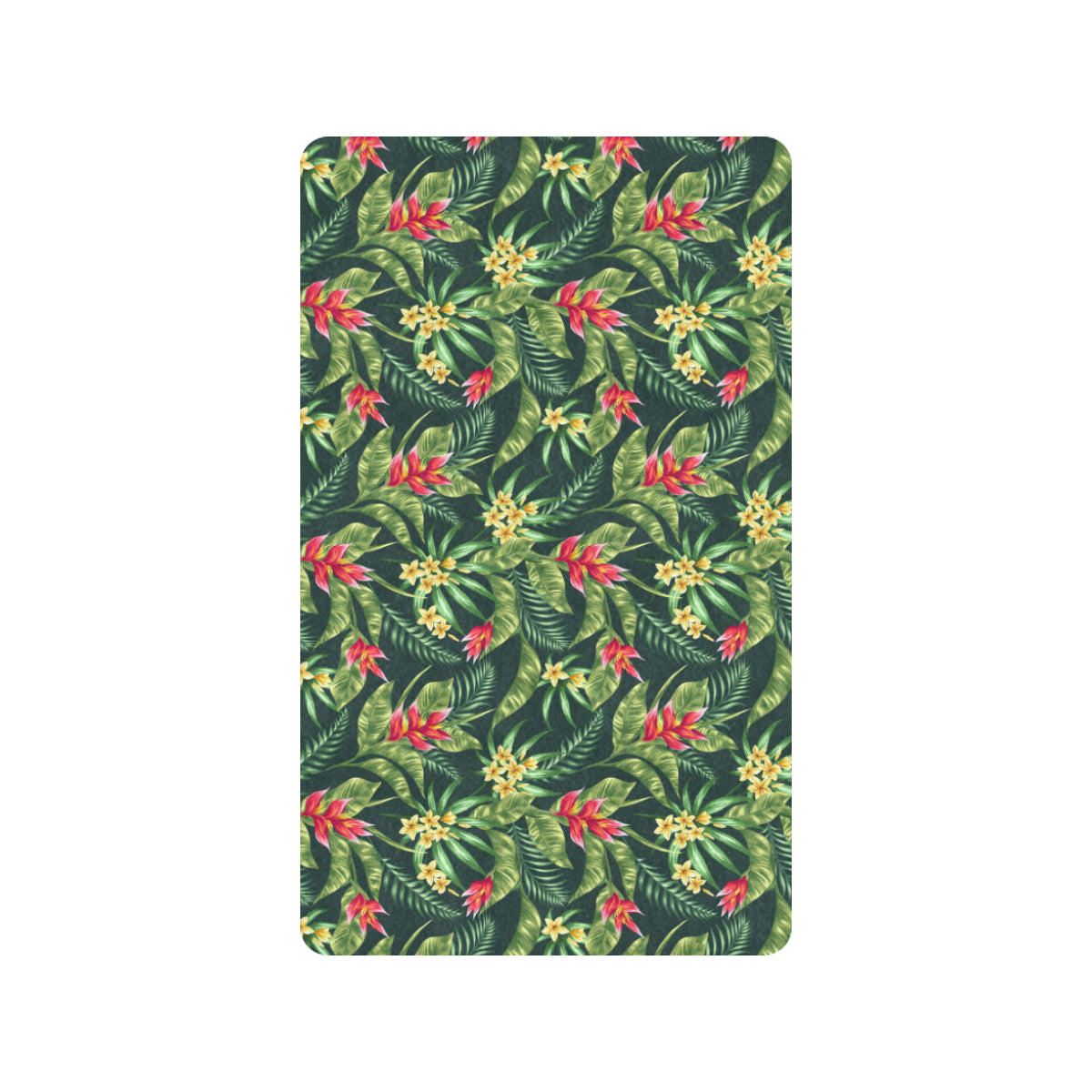 Tropical Folower Red Heliconia Print Rubber Doormat