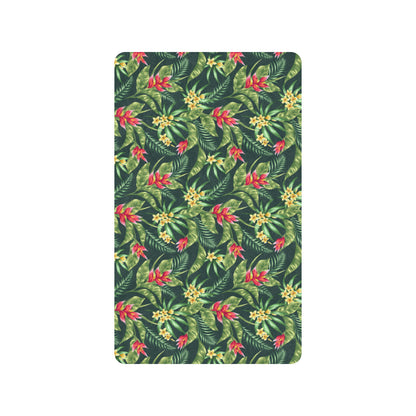 Tropical Folower Red Heliconia Print Rubber Doormat