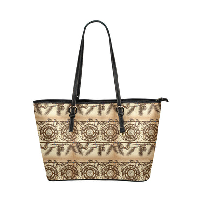 Dream catcher vintage native Leather Tote Bag