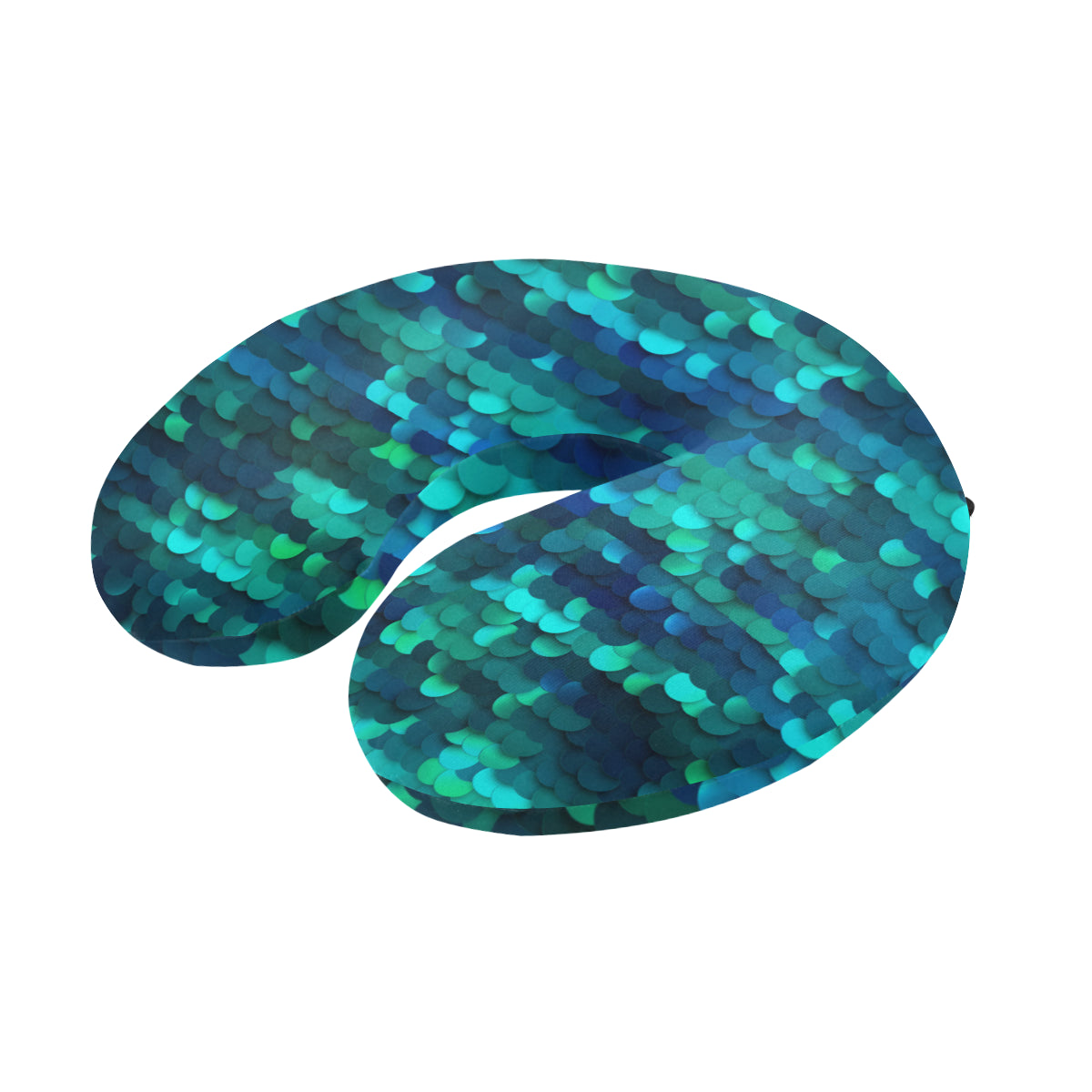 Mermaid Scales Pattern Print Design 06 U-Shaped Travel Neck Pillow