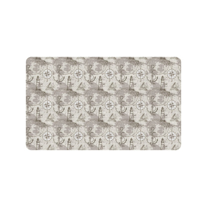 Nautical Map Design Themed Print Rubber Doormat