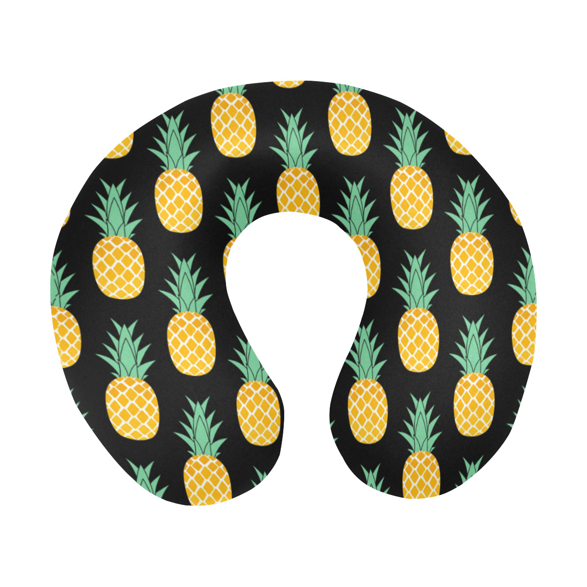 Pineapple Pattern Print Design A03 U-Shaped Travel Neck Pillow