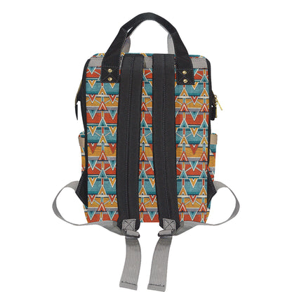 Kente Print African Design Themed Diaper Bag Backpack