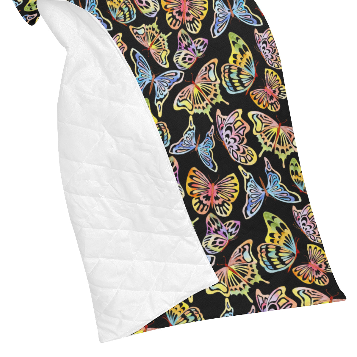 Butterfly Water Color Rainbow Premium Quilt