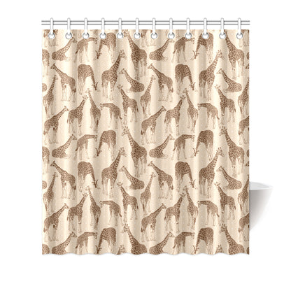 Giraffe Pattern Design Print Shower Curtain