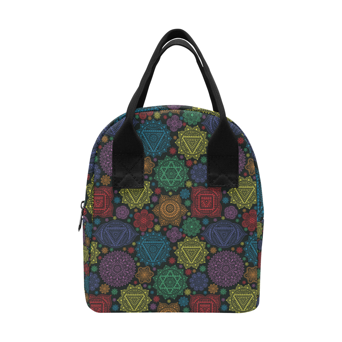 Chakra Mandala Print Pattern Insulated Lunch Bag
