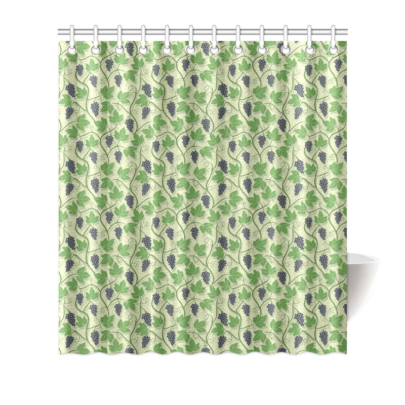Wine Grape Thmed Print Shower Curtain