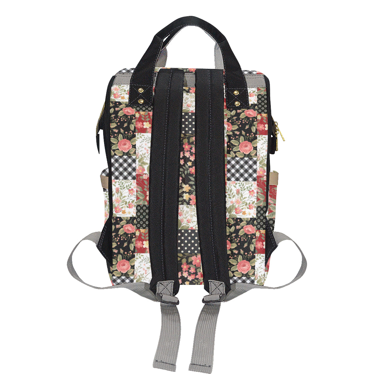 Patchwork Flower Pattern Print Design 03 Diaper Bag Backpack