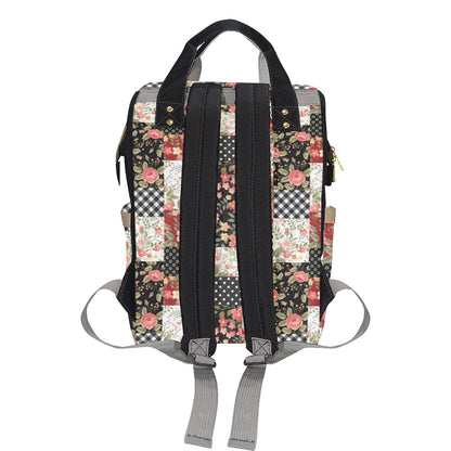 Patchwork Flower Pattern Print Design 03 Diaper Bag Backpack