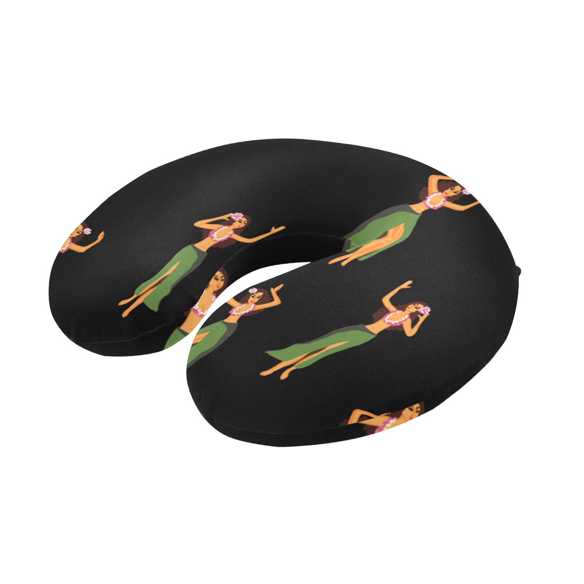 Hula Dancers Girl Pattern Print Design 01 U-Shaped Travel Neck Pillow