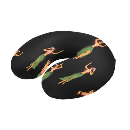 Hula Dancers Girl Pattern Print Design 01 U-Shaped Travel Neck Pillow