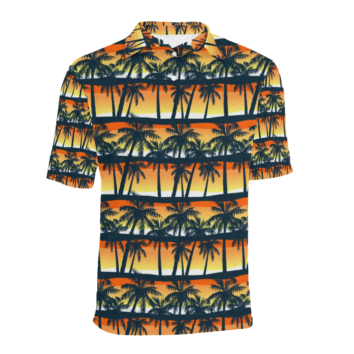 Palm Tree Pattern Print Design PT011 Men Polo Shirt