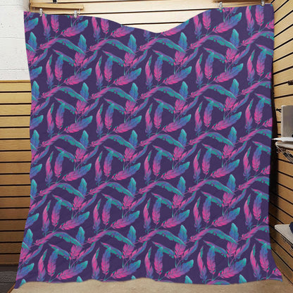 Banana Leaf Pattern Print Design 08 Premium Quilt