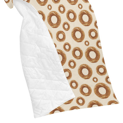 Bagel Pattern Print Design 01 Premium Quilt