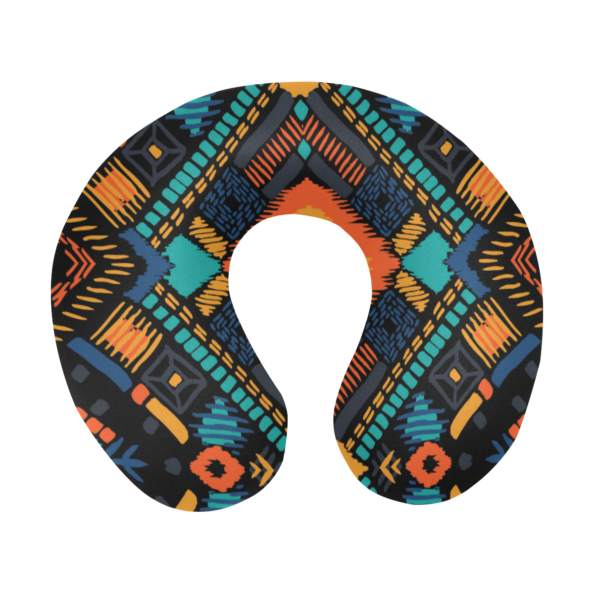 Kente Pattern Print Design 04 U-Shaped Travel Neck Pillow